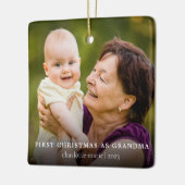Einfaches Foto Weihnachten als Oma Keramikornament (Links)