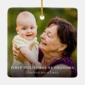 Einfaches Foto Weihnachten als Oma Keramikornament (Rückseite)