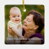 Einfaches Foto Weihnachten als Oma Keramikornament (Vorderseite)