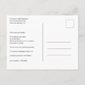 Einfaches Foto Weiße Hochzeit speichern Sie das Da Ankündigungspostkarte (Rückseite)