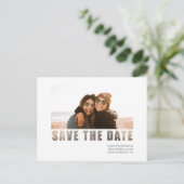 Einfaches Foto Weiße Hochzeit speichern Sie das Da Ankündigungspostkarte (Stehend Vorderseite)