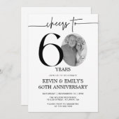 Einfaches Foto zum 60-jährigen Jubiläum Einladung (Vorne/Hinten)