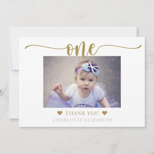 Einfaches Foto zum Geburtstag Dankeskarte (Vorderseite)