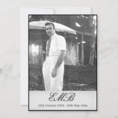 Einfaches Foto zur Beerdigung Einladung (Vorderseite)