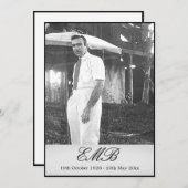 Einfaches Foto zur Beerdigung Einladung (Vorne/Hinten)