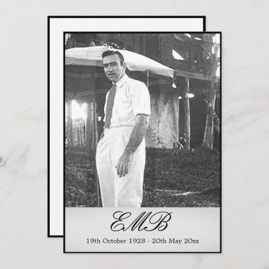 Einfaches Foto zur Beerdigung Einladung (Vorne/Hinten)