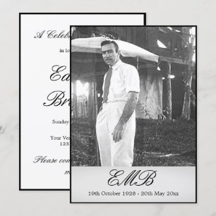 Einfaches Foto zur Beerdigung Einladung