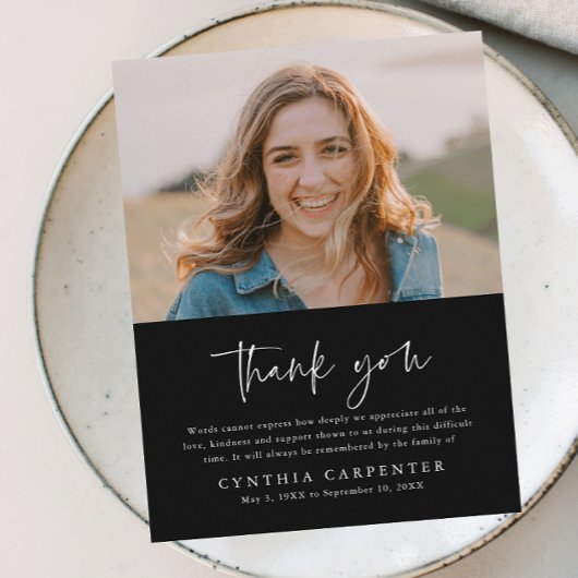 Einfaches Foto zur Beerdigung Postkarte