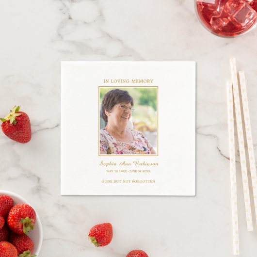 Einfaches Foto zur Beerdigung Serviette (Beispiel)