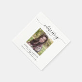 Einfaches Foto zur Gedenkfeier Serviette (Ecke)