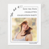Einfaches Fotobudget Abschluss Save the Date Flyer (Vorne)