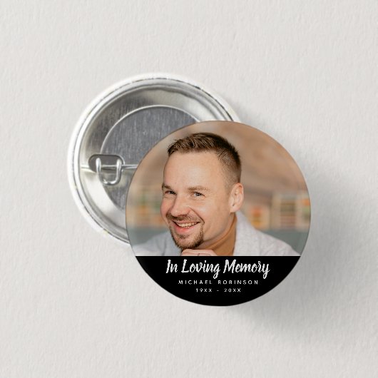 Einfaches Fotogedenkstück Funeralien-Andenken Button (Vorne & Hinten)