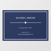 Einfaches Fotostudio Frame Navy Blue Fensteraufkleber (Blatt)