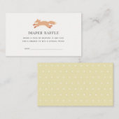 Einfaches Fox-Windeln-Raffelschein Begleitkarte (Vorne/Hinten)