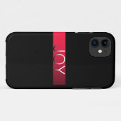 Einfaches FREUDE Rosa-Schwarzes Case-Mate iPhone Hülle (Rückseite (Horizontal))