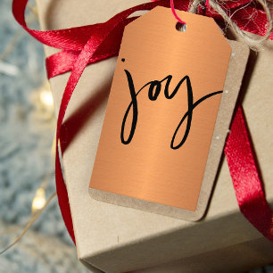 Einfaches FREUDE Schwarzes und kupferner Geschenkanhänger