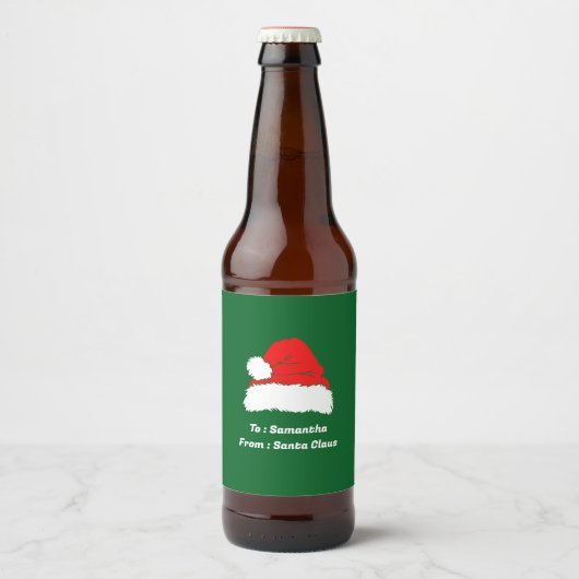 Einfaches Frohe Weihnachten Bierflaschenetikett (Vorderseite)