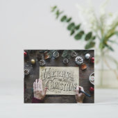 Einfaches Frohe Weihnachten Postkarte (Stehend Vorderseite)