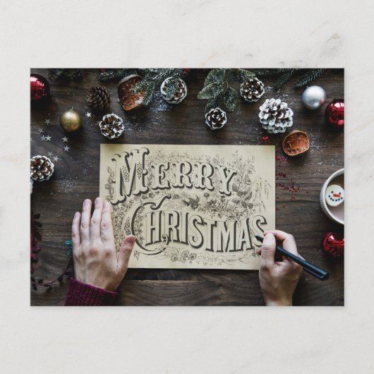 Einfaches Frohe Weihnachten Postkarte (Vorderseite)