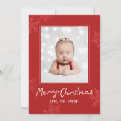 Einfaches Frohe Weihnachten Schrift Schneeflocken (Vorderseite)