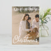 Einfaches Frohe Weihnachten Skript 2 Foto Modern (Stehend Vorderseite)
