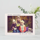 Einfaches fröhliches Weihnachts-Foto Feiertagskarte (Stehend Vorderseite)