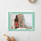 Einfaches fröhliches Weihnachts-Foto Mitteilungskarte (Vorderseite/Rückseite Beispiel)