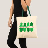 Einfaches fröhliches Weihnachts-Grünbaumdesign Tragetasche (Vorderseite (Produkt))
