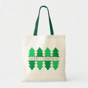 Einfaches fröhliches Weihnachts-Grünbaumdesign Tragetasche
