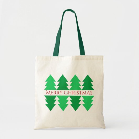 Einfaches fröhliches Weihnachts-Grünbaumdesign Tragetasche (Vorne)