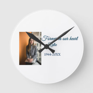 einfaches Fügen Sie Ihren Foto-Text-Andenken hinzu Runde Wanduhr