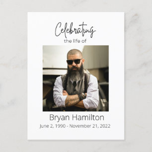 Einfaches Funeral Beileidsfoto-Memorial Postkarte
