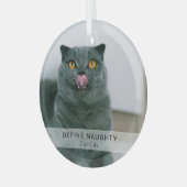 Einfaches Funny 'Definieren Naughty' Pet Foto Keep Ornament Aus Glas (Vorderseite links)