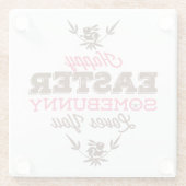 Einfaches Funny Text-Happy Oster Glasuntersetzer (Rückseite)