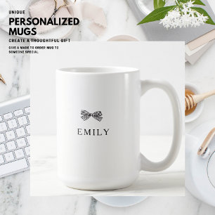Einfaches, für den Black Bow personalisiertes Mug Kaffeetasse
