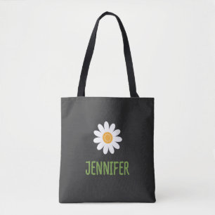 Einfaches Gänseblümchen-Blumen-Monogramm Tasche