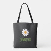 Einfaches Gänseblümchen-Blumen-Monogramm Tasche (Rückseite)