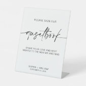 Einfaches Gästebuchzeichen | Unterschreiben Sie un Sockelschild (Vorderseite)