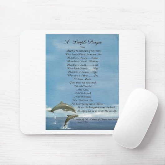 EINFACHES GEBET dolphins=pope francis= St Francis Mousepad (Mit Mouse)