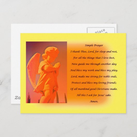 Einfaches Gebet Postkarte (Vorne/Hinten)