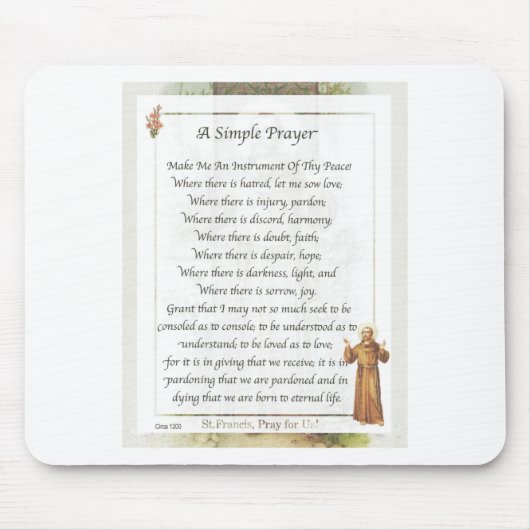 einfaches Gebet St Francis Mousepad (Vorne)