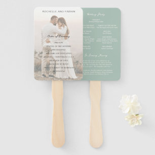 Einfaches gedämpft grünes elegantes Hochzeitsprogr Fächer
