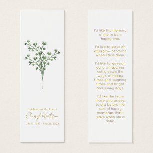 Einfaches Gedenken-Lesezeichen für Baby's Breath B