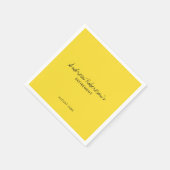 Einfaches Gelb, einfarbig mit moderner Schrift Serviette (Ecke)