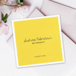 Einfaches Gelb, einfarbig mit moderner Schrift Serviette