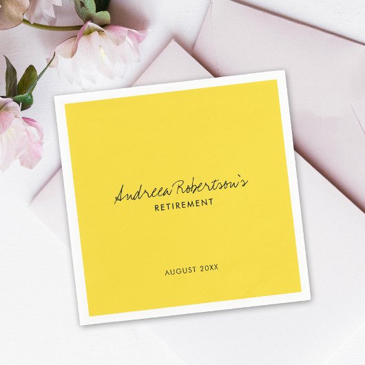 Einfaches Gelb, einfarbig mit moderner Schrift Serviette