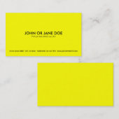 einfaches Gelb Visitenkarte (Vorne/Hinten)