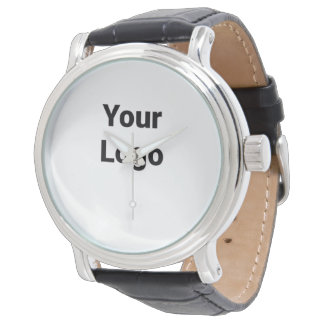 einfaches, gelbblaues Wasserfarbenlogo Armbanduhr