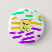 einfaches, gelbblaues Wasserfarbenlogo Button (Vorderseite)