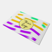 einfaches, gelbblaues Wasserfarbenlogo Fußmatte (Schrägansicht)